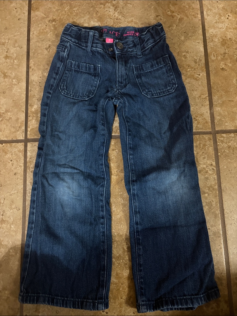 The Children's Place Dark Blue Girls' Wide Leg Jeans